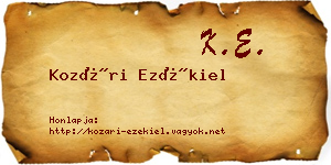 Kozári Ezékiel névjegykártya